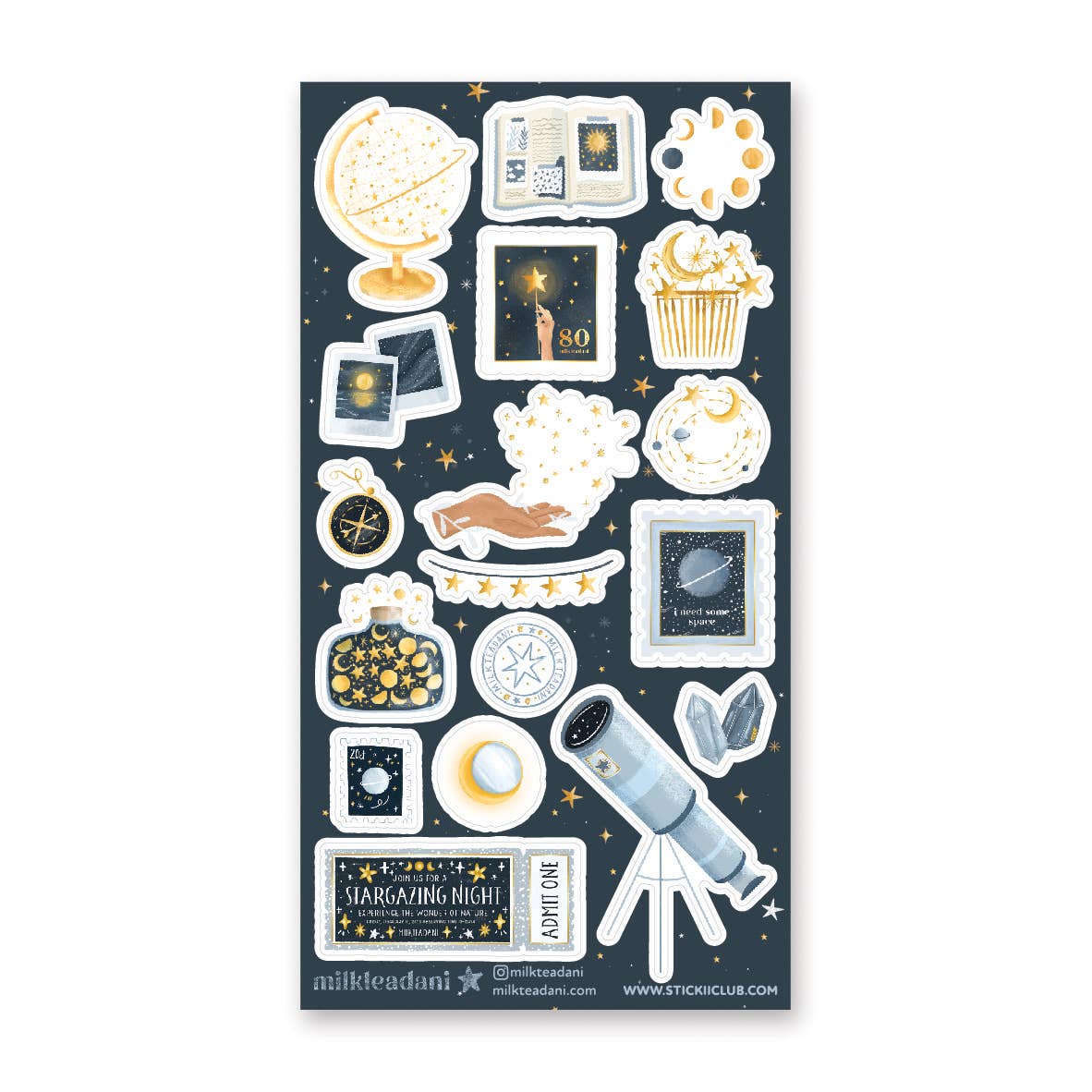 Stickii Sticker Sheet; Stargazing Night