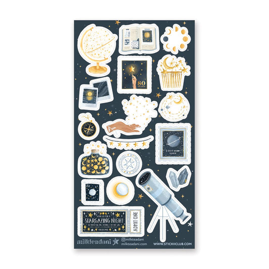 Stickii Sticker Sheet; Stargazing Night