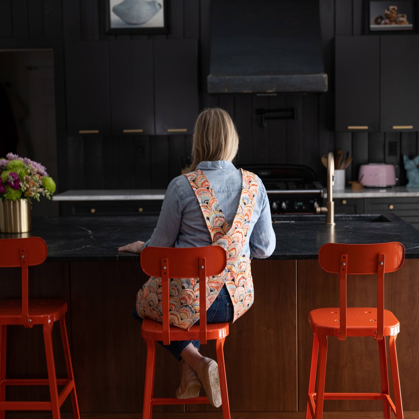 Pinafore Apron; Woodland Oyster by BETSY OLMSTED