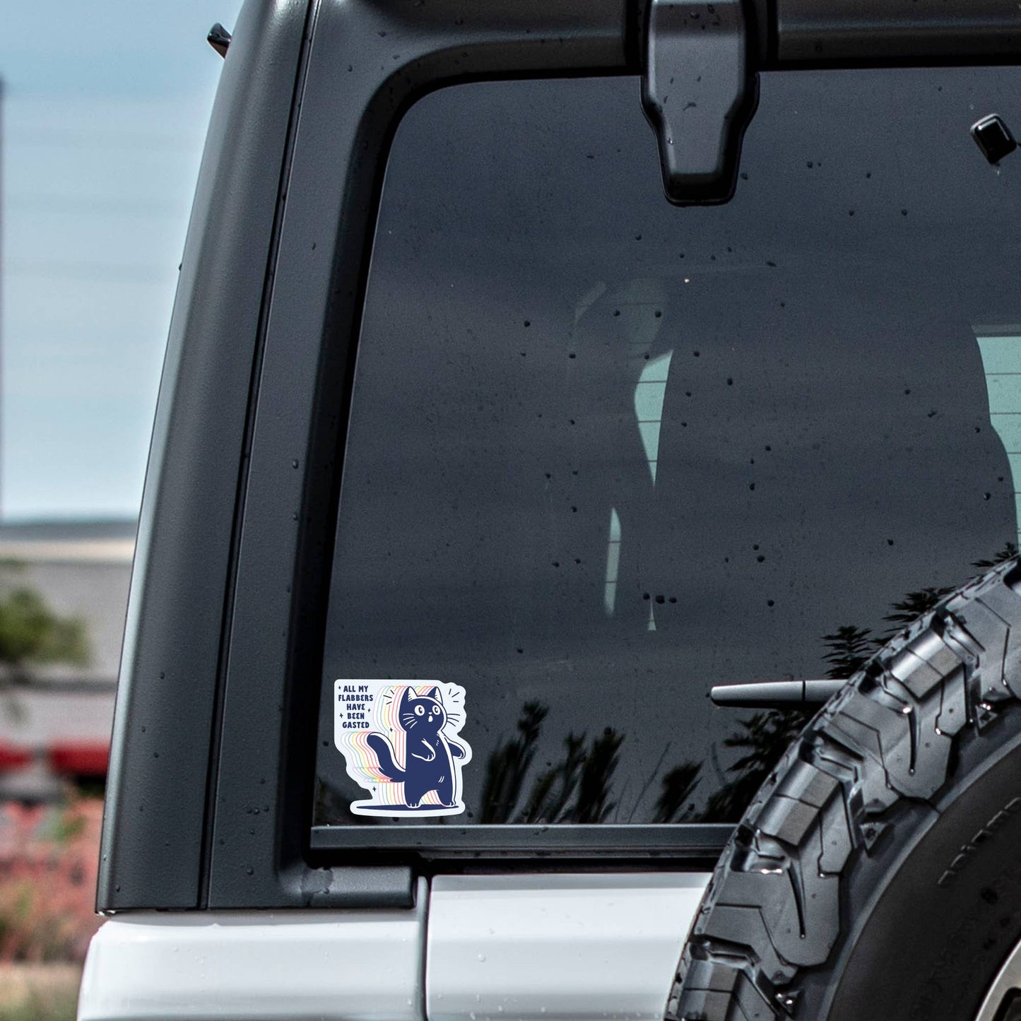 Vinyl Sticker; Flabbers (Funny Cute Kitty Cat Sarcastic High Quality)