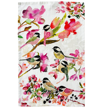 Tea Towel; Chickadees By BETSY OLMSTED