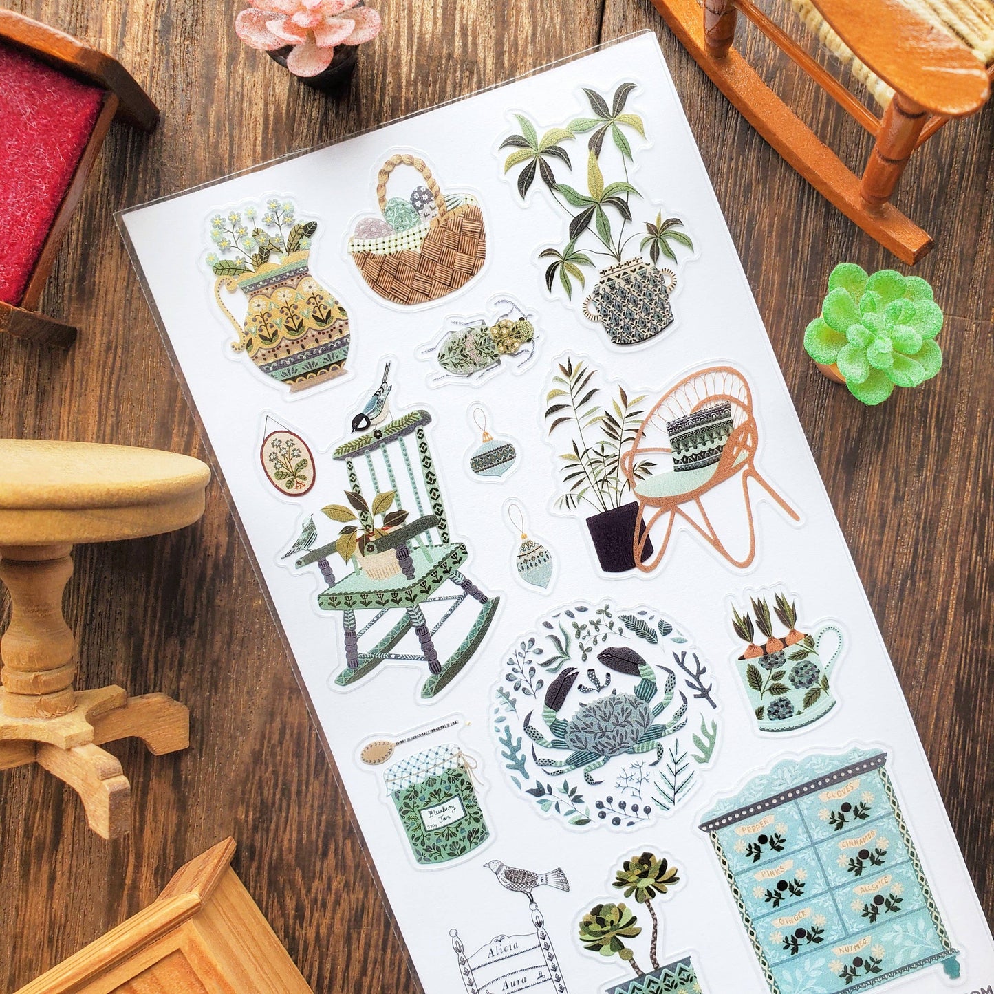 Sticker Sheet; Serene Botanical Home