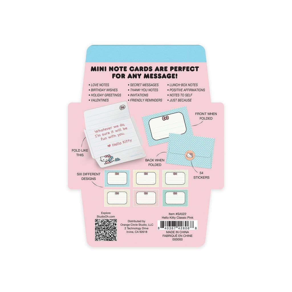 Hello Kitty Mini Note Cards with Stickers (Classic Pink)