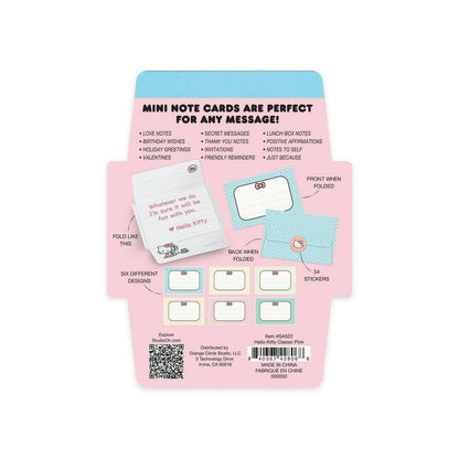 Hello Kitty Mini Note Cards with Stickers (Classic Pink)