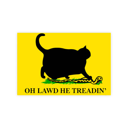 Oh Lawd He Treadin' Cat Meme Vinyl Sticker | Sticker Bull