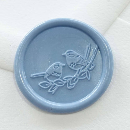 Wax Seal Stamp; Fairy Wrens Bird (With Handle, Gift Box, & Storage Bag)