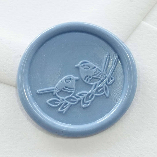 Wax Seal Stamp; Fairy Wrens Bird (With Handle, Gift Box, & Storage Bag)