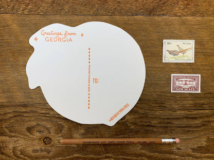 Postcard; Peach (Large Cut-Out)