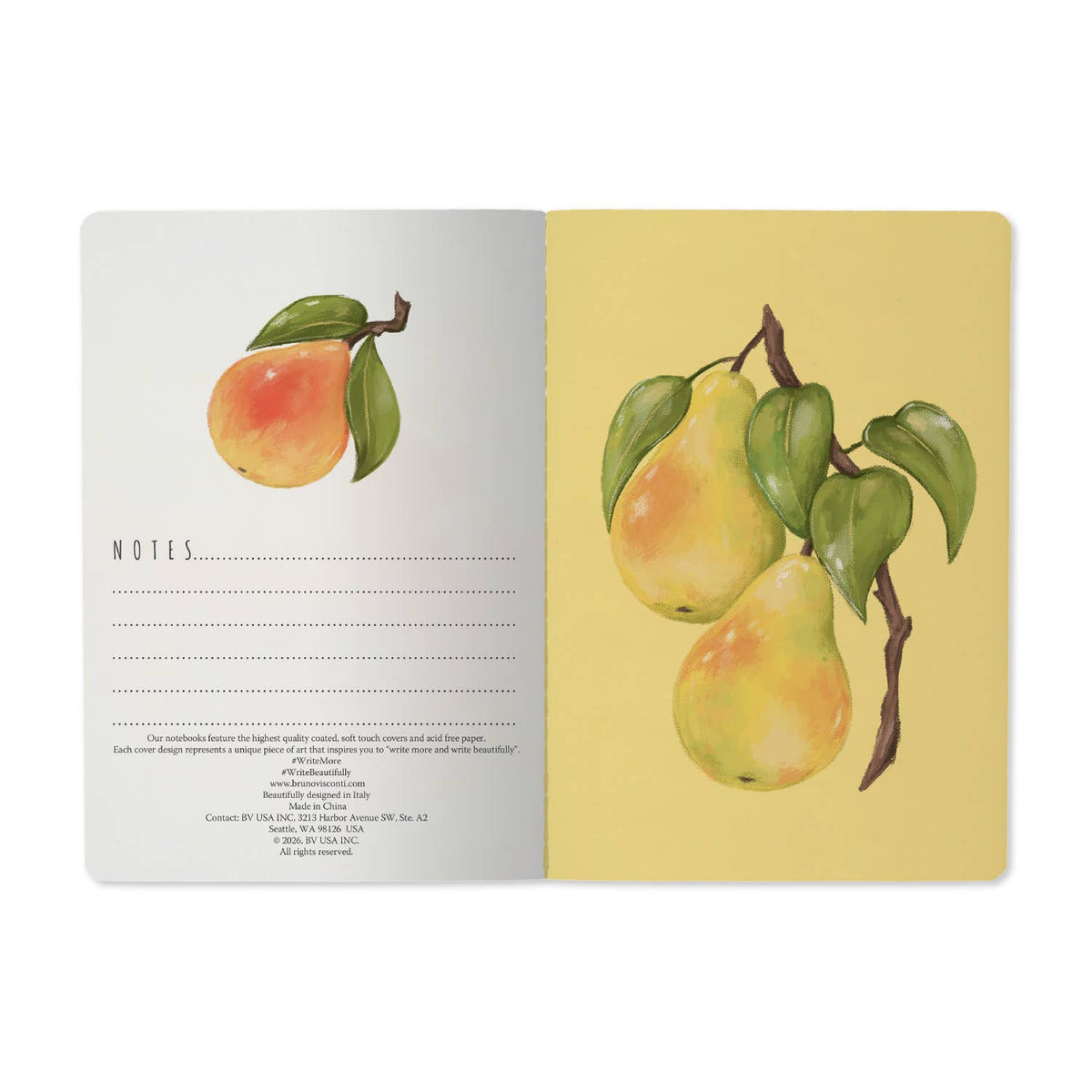 A5 Notebook; Pears on the Tree | BV by Bruno Visconti