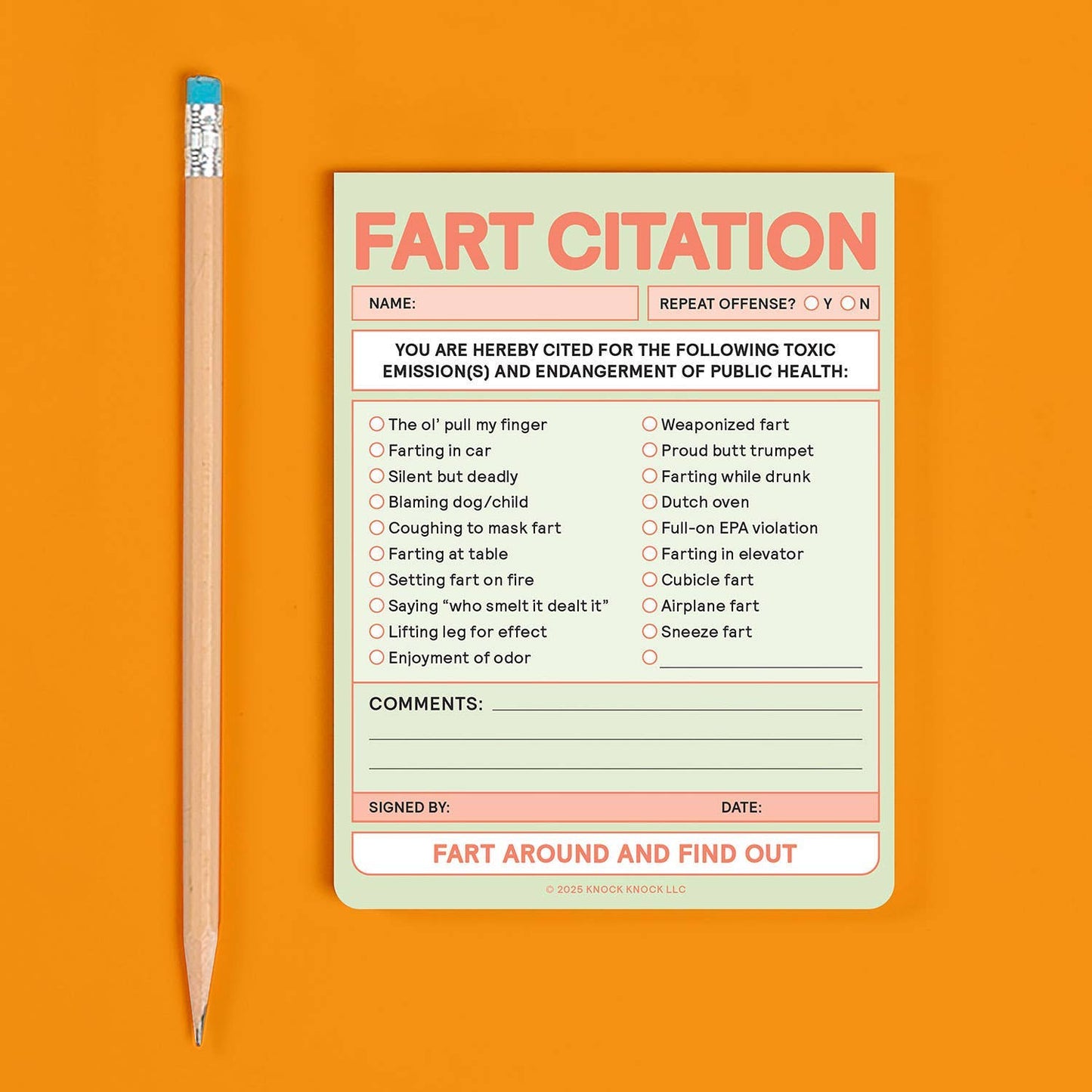 Nifty Note; Fart Citation