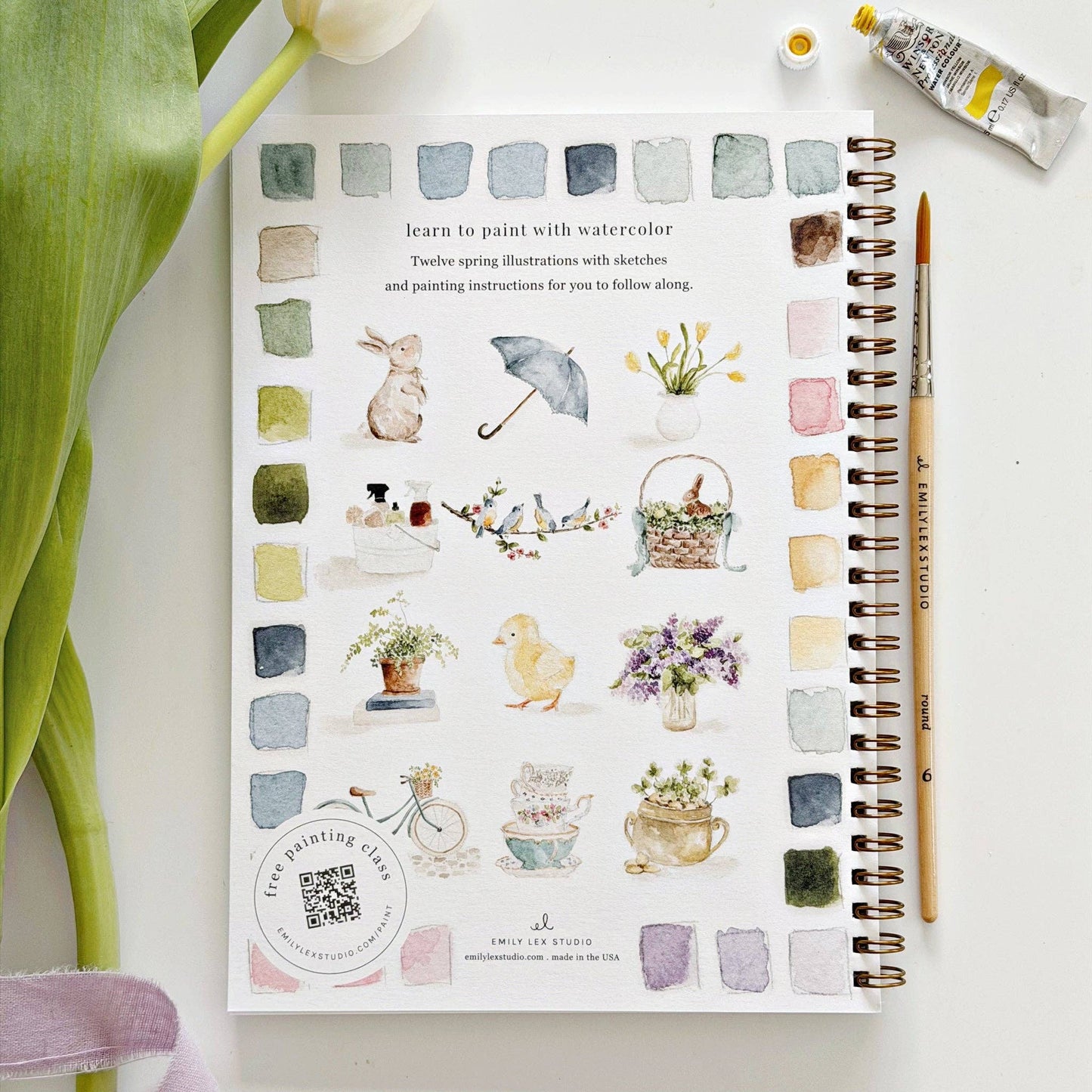 Watercolor Workbook; Spring By Emily Lex