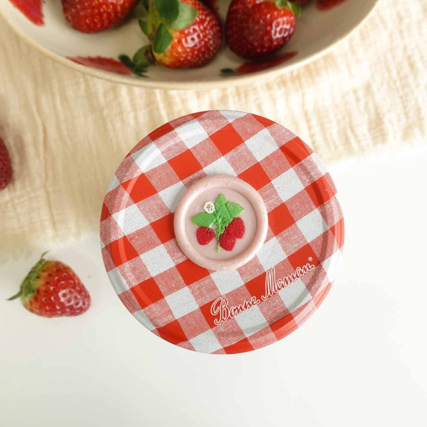 Wax Seal Stamp; Strawberry (With Handle, Gift Box, & Storage Bag)