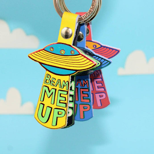 Leather Key Fob; UFO | Ark Colour Design