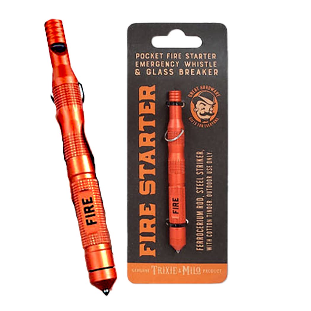 Pocket Fire Starter with Whistle; Lucky Jack Emergency Fire Starter