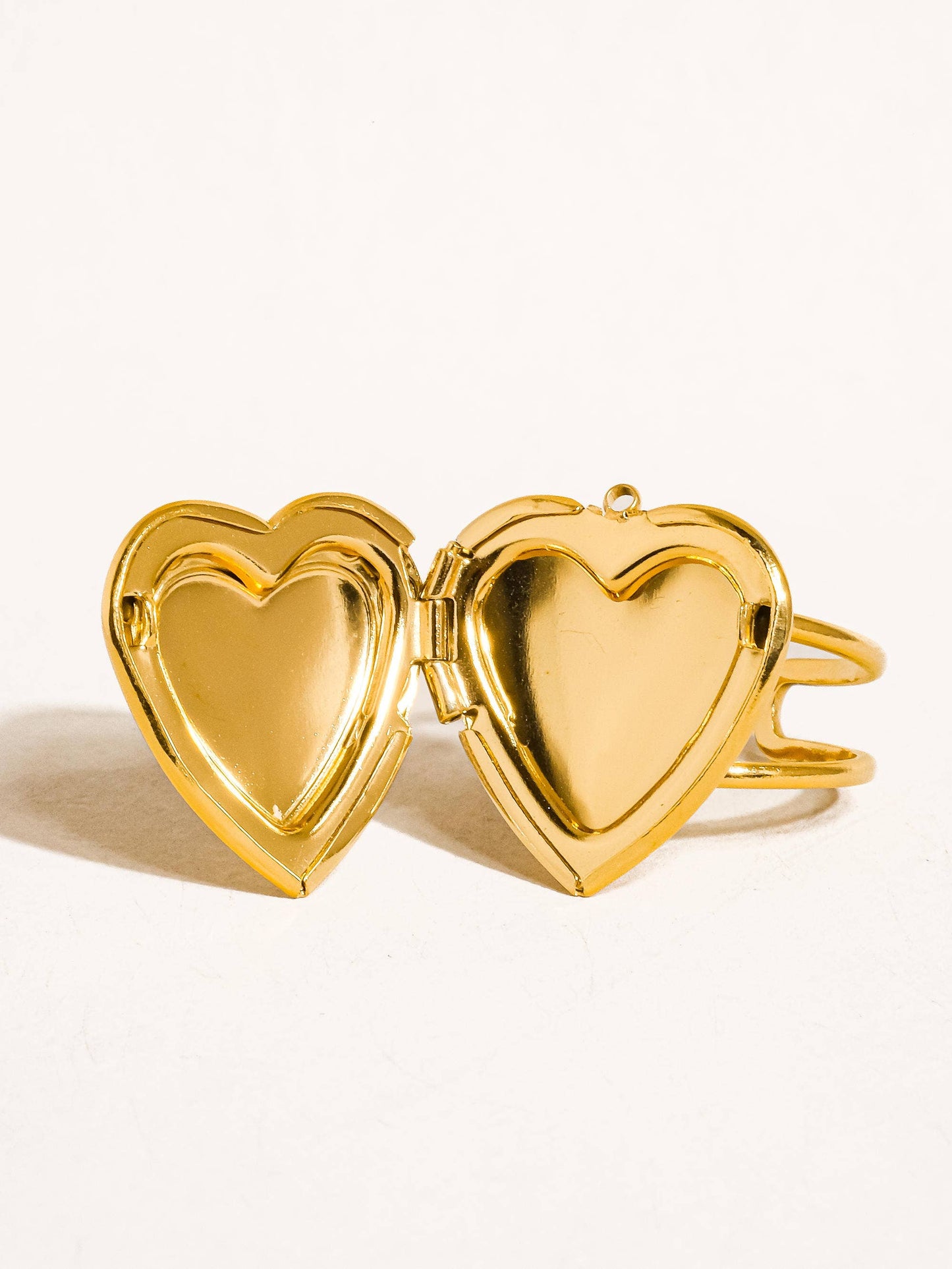 Locket Heart Ring; Sefina (18K Gold, Non-Tarnish)