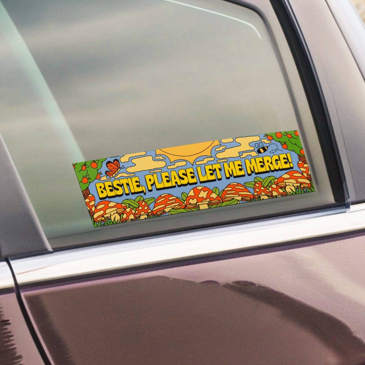 Large Vinyl Sticker; Bestie, Please Let Me Merge! (Bumper Sticker)
