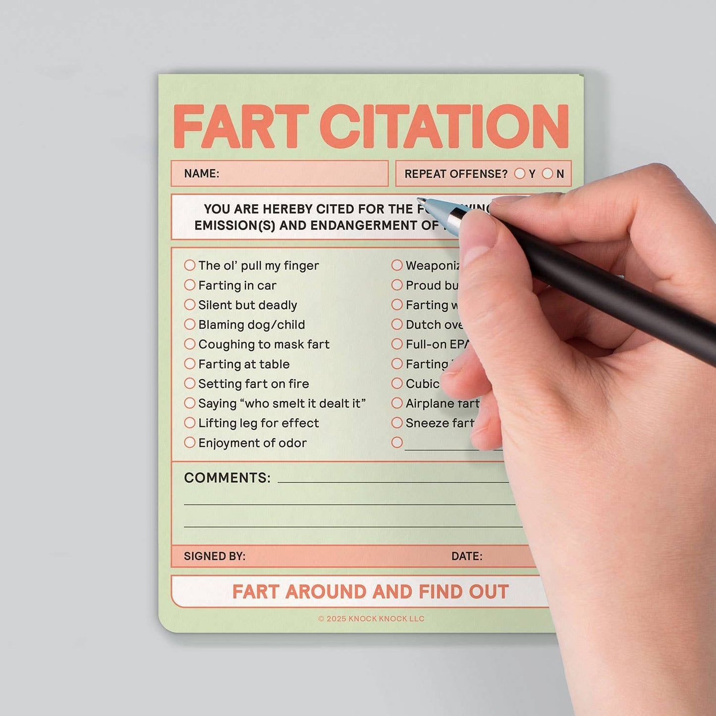 Nifty Note; Fart Citation