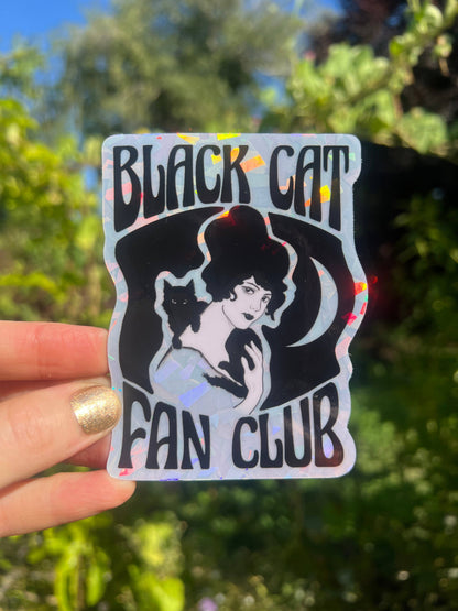 Vinyl Sticker; Black Cat Fan Club (3 Inch Holographic)