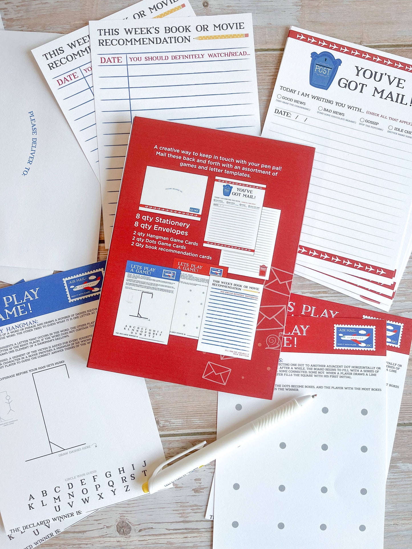 Pen Pal Kit; Snail Mail (Games & Letter Templates)