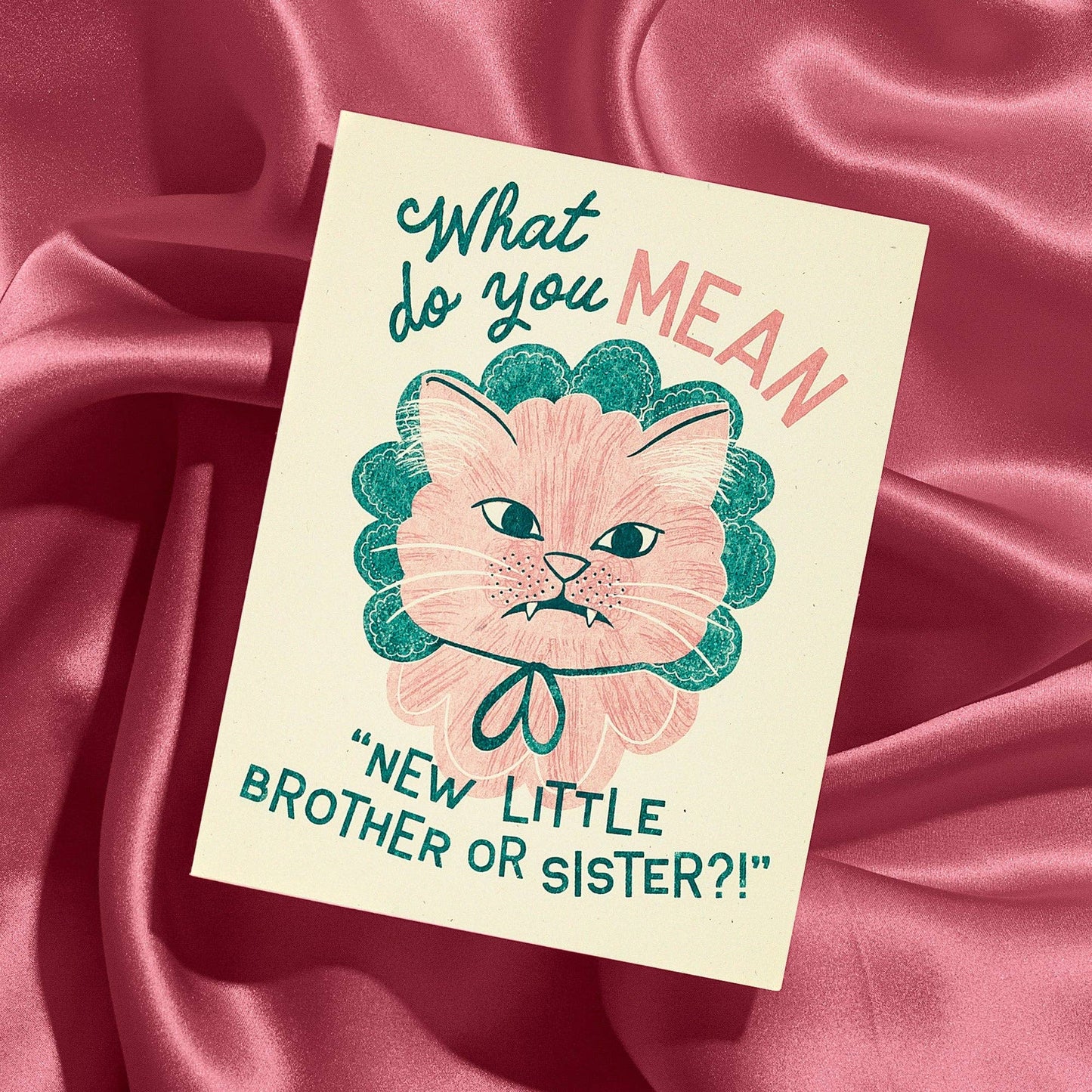 Baby Card; New Little Brother or Sister (Risograph Card)