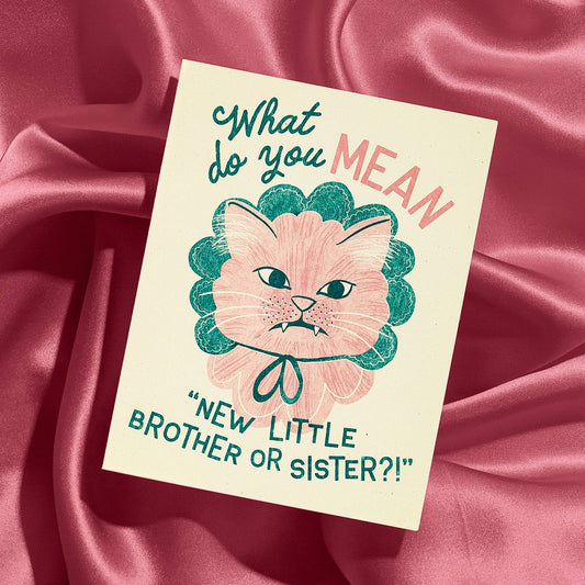 Baby Card; New Little Brother or Sister (Risograph Card)