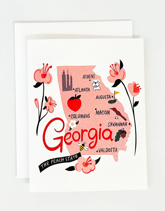 Greeting Card; Georgia Map