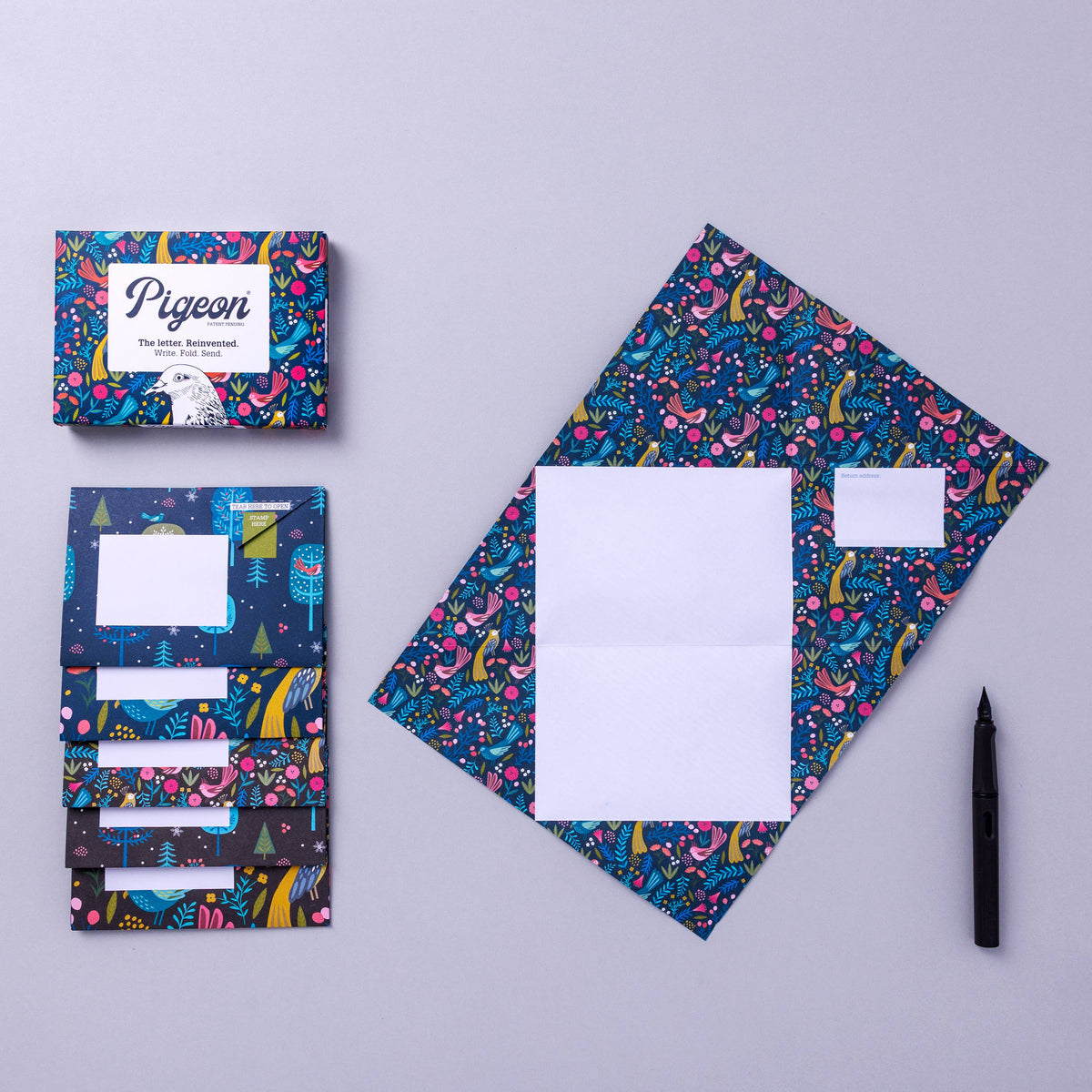 Folding Letter Set; Magical Menagerie Pigeon | Pigeon Posted