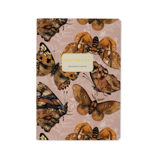 A5 Notebook; Butterflies on Blush | BV by Bruno Visconti