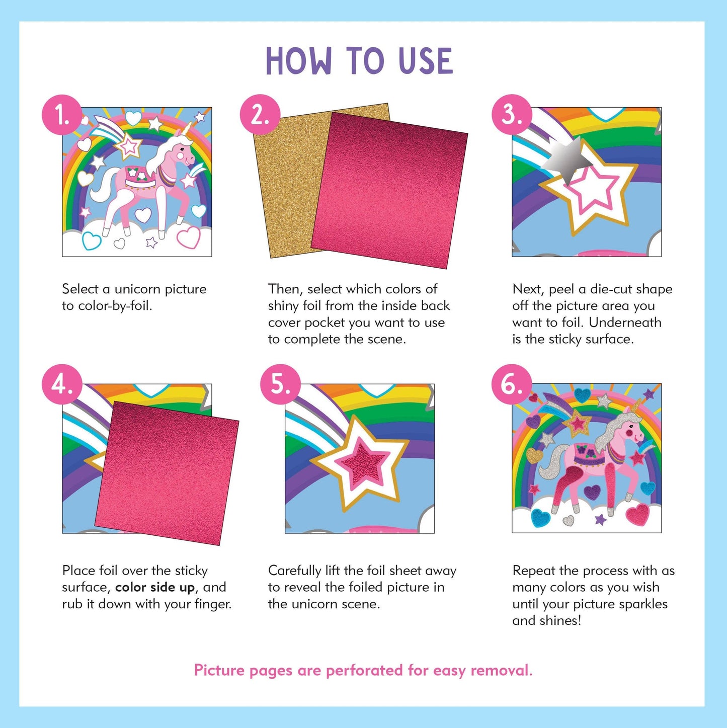 Color-By-Foil Sticker Book - Unicorns
