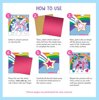 Color-By-Foil Sticker Book - Unicorns