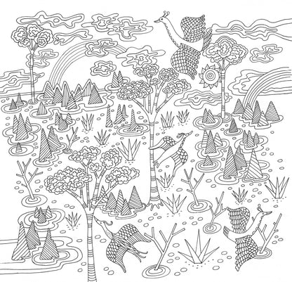 Artist's Coloring Book; Zen Garden