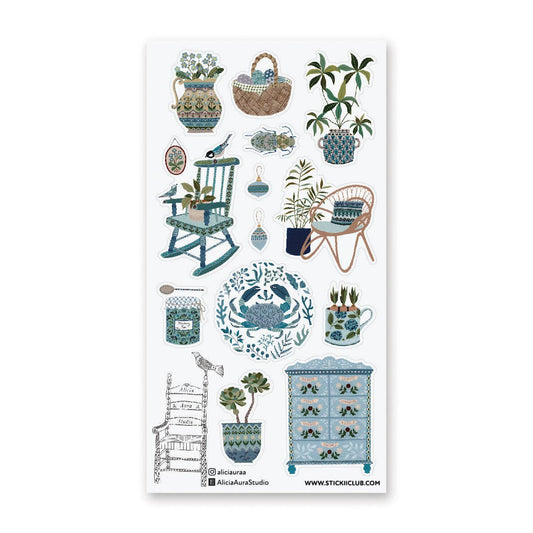 Sticker Sheet; Serene Botanical Home