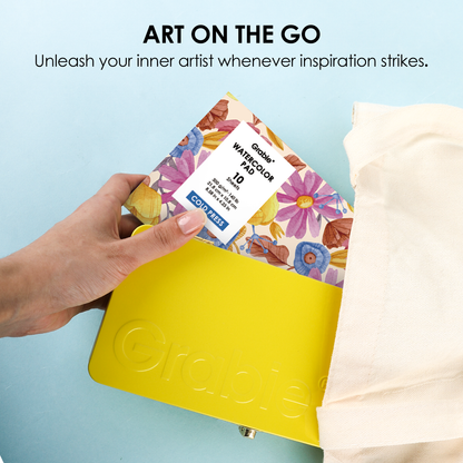 Grabie All-In-One Premium Watercolor Set of 50 (Paper, Pen, & 7 Brushes Included)