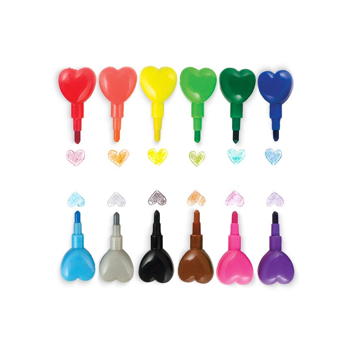 Ooly Stacking Crayons; Heart to Heart (12 Crayons in One)