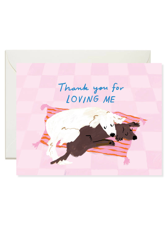 Love Card; Snuggle Dogs (Cute Puppy Love Greeting Card)