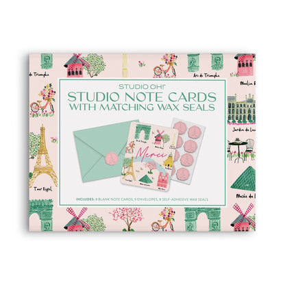 Studio Note Cards with Matching Wax Seals; Sights of Paris