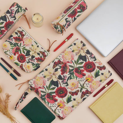 Pencil  Pouch; Peonies - BV by Bruno Visconti