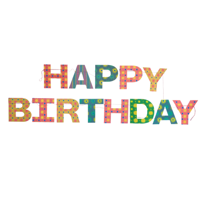 Sewn Garland; Bright Happy Birthday