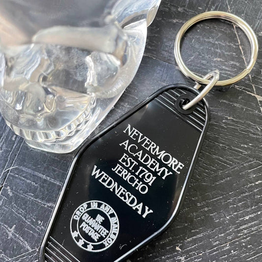 Motel Key Fob; Nevermore Academy | The 3 Sisters Design Co.
