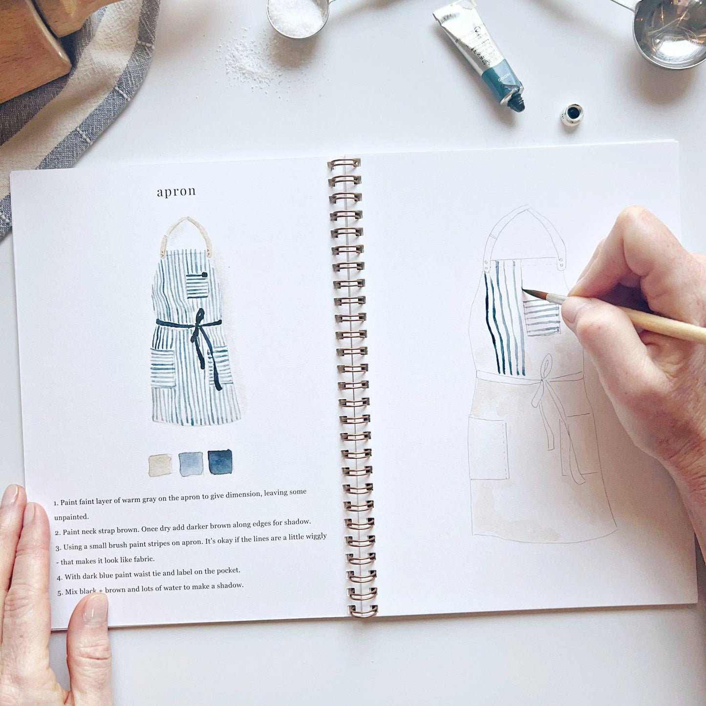 Watercolor Workbook; Baking By Emily Lex Studio