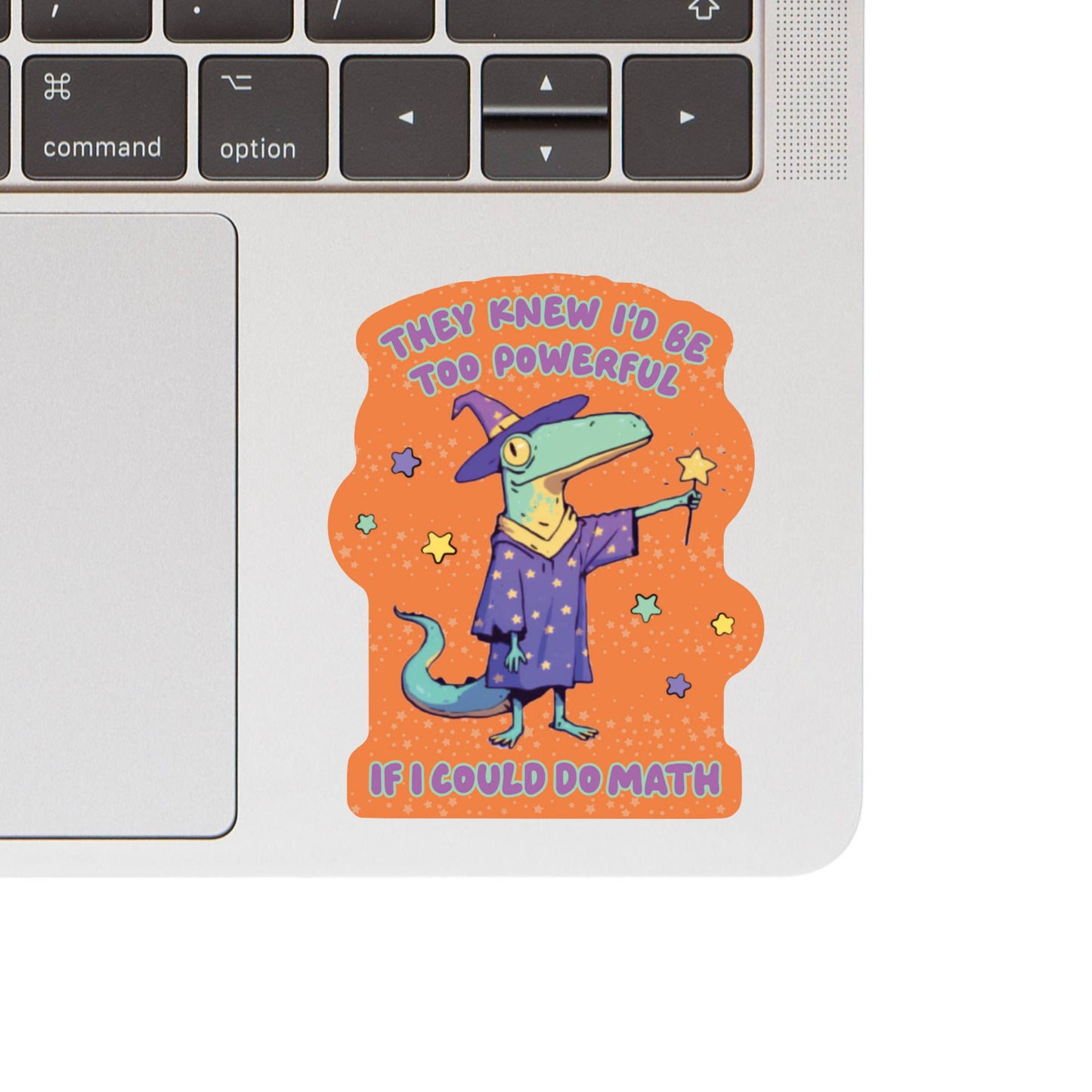 Vinyl Sticker; Math Wizard Lizard
