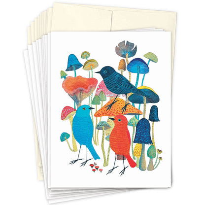 Boxed Notecards; Birds & Mushrooms (Set of 10)