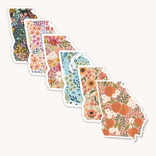 Vinyl Sticker; Georgia State Floral