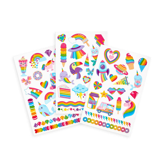 Ooly Tattoo Palooza Temporary Glitter Tattoos; Over The Rainbow (3 Sheets)