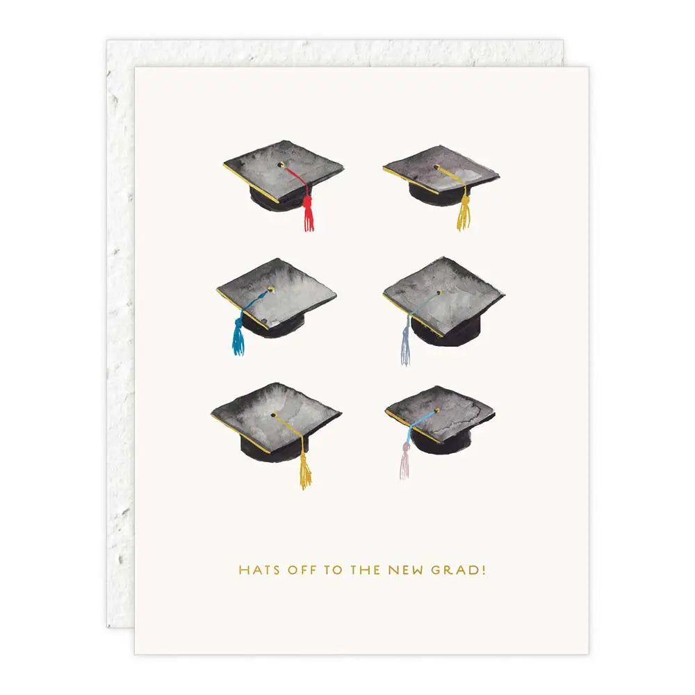 Seedlings Graduation Card; Hats Off (Plantable Envelope)