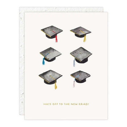 Seedlings Graduation Card; Hats Off (Plantable Envelope)