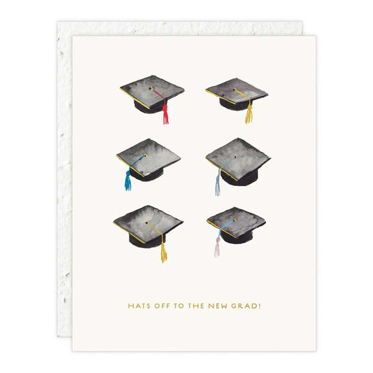Seedlings Graduation Card; Hats Off (Plantable Envelope)
