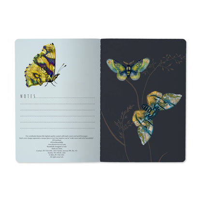 A5 Notebook; Butterflies on White - BV by Bruno Visconti