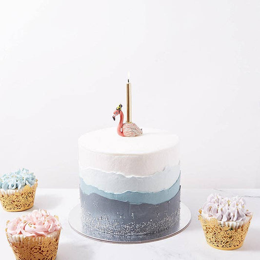 Camp Hollow Cake Topper; Flamingo (Hand-Painted Porcelain)