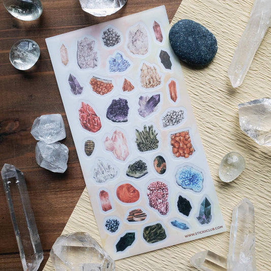 Sticker Sheet; Colorful Crystals